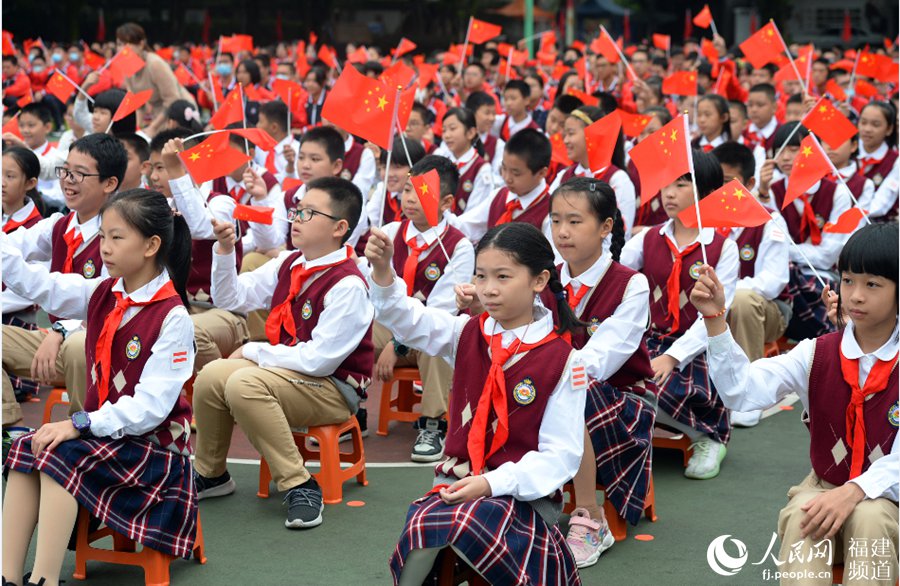 福州市於山片區六所學校的中小幼學生參加了這一活動 福州格致中學供圖