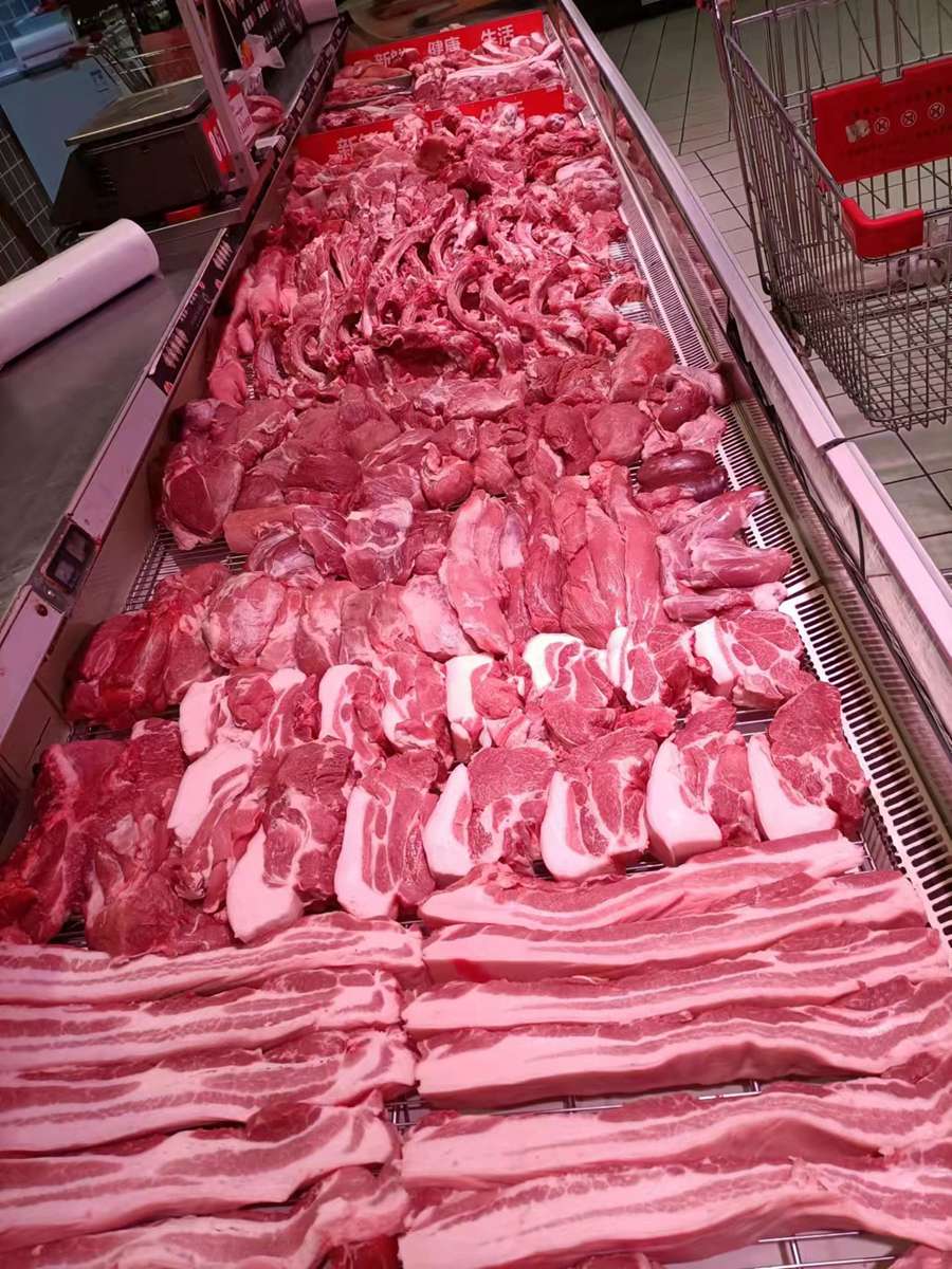 豬肉每日供應量在1500公斤到2000公斤之間。新華都泉州豐澤店供圖