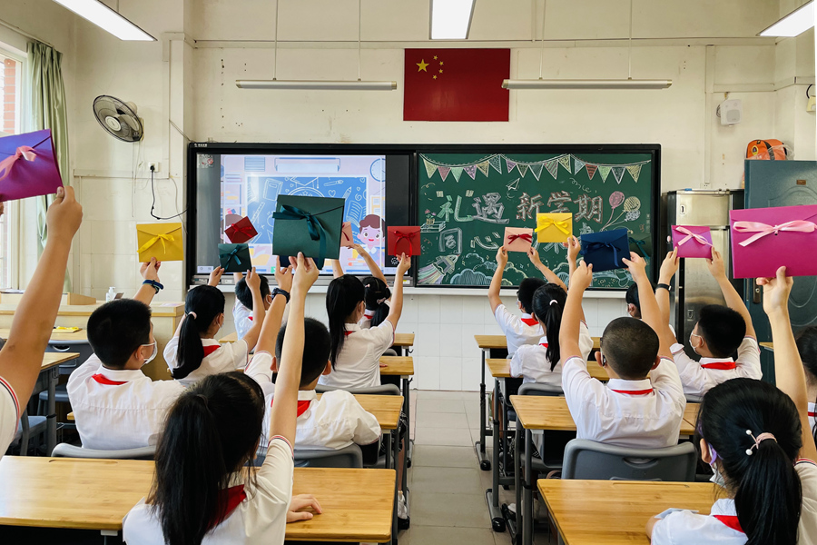 厦门市瑞景小学为学生们准备了开学礼。洪昕昕摄