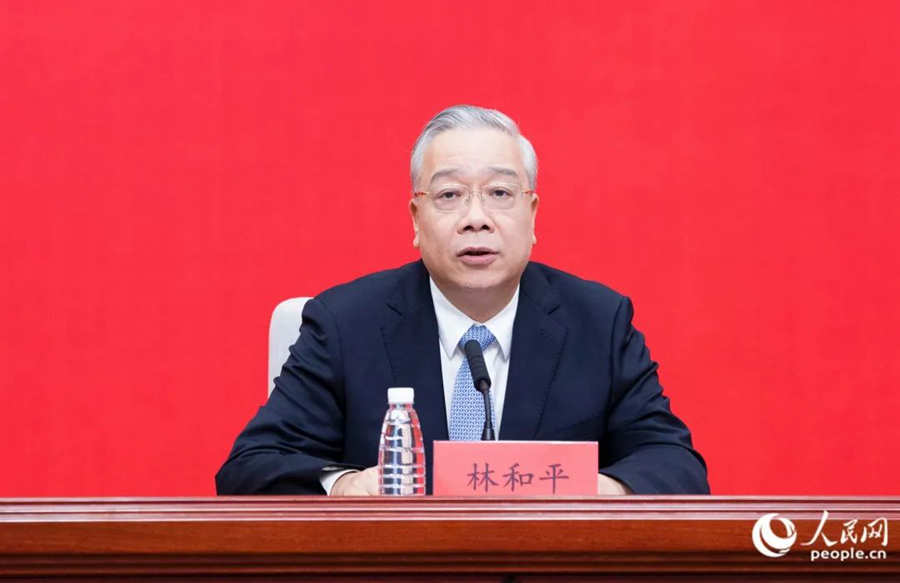 福建省委教育工委书记，省教育厅党组书记、厅长林和平。杨俊杰摄
