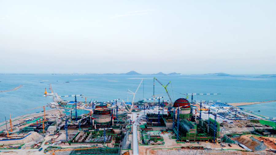 我国首个“华龙一号”批量化建设项目漳州核电建设现场。漳州能源供图