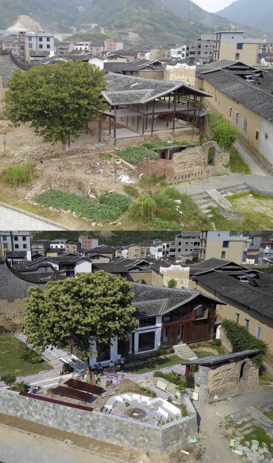 黎照居前后对照图。永泰县委宣传部供图