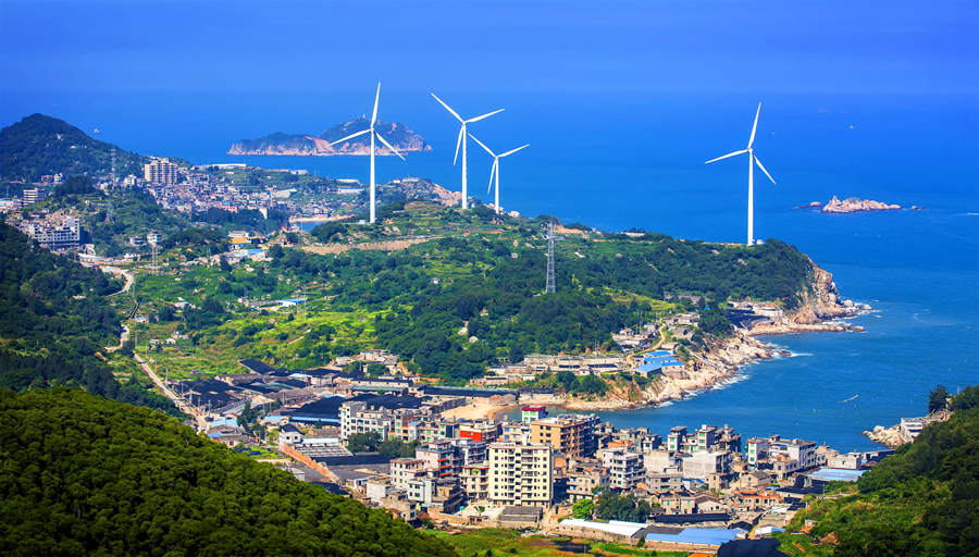 福州派江吻海,山水相依。陈昌荣摄