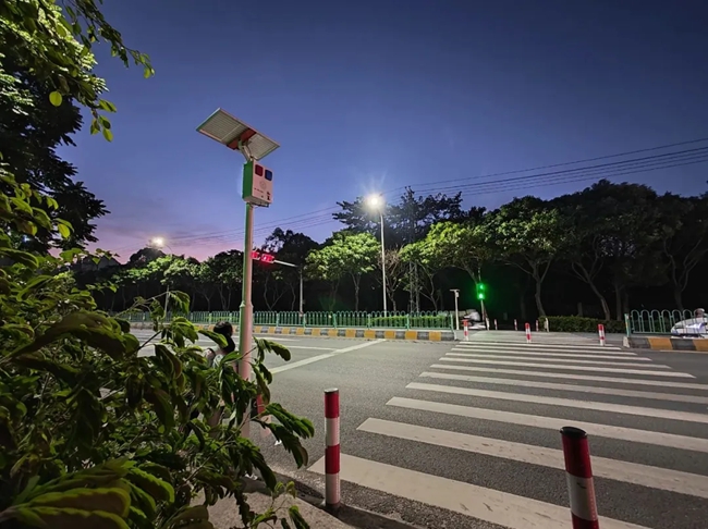 部分路口设立的“太阳能语音喊话器”