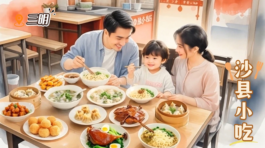 AI生图·三明沙县小吃