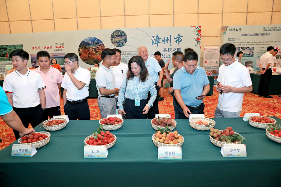 活动现场展出各类荔枝、龙眼。漳州市农业农村局供图