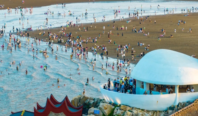 下沙海滩。林双伟摄
