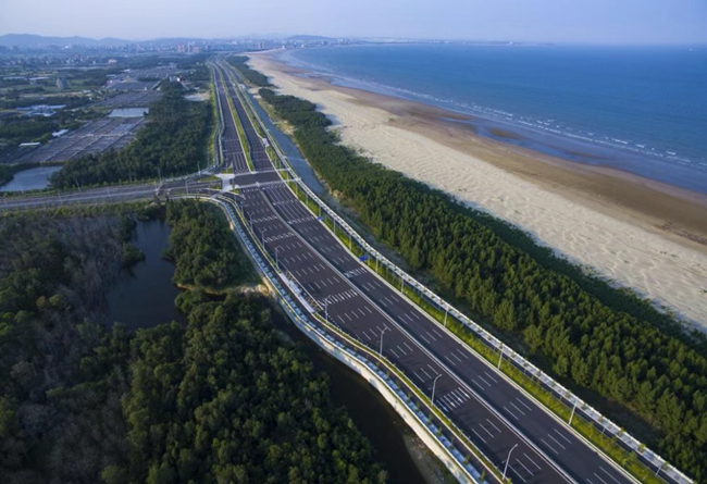 滨海新城修复建设沿海防护林，改善环境。长乐区融媒体中心供图 