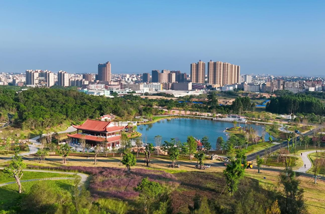 福庐山公园二期项目提升改造情况。龙田镇供图