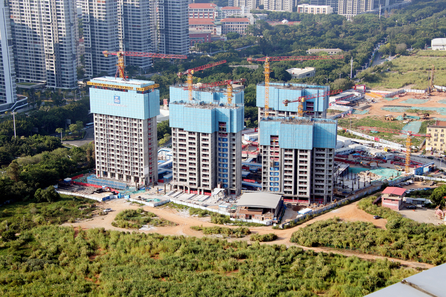 中建四局承建的湖裡區五通金融商務區安置房（B09地塊）。林林攝