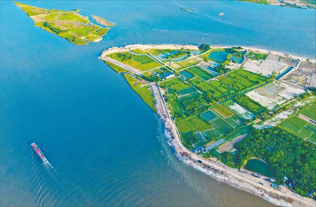 閩江干流防洪提升工程（福州龍祥島段）。林雙偉攝