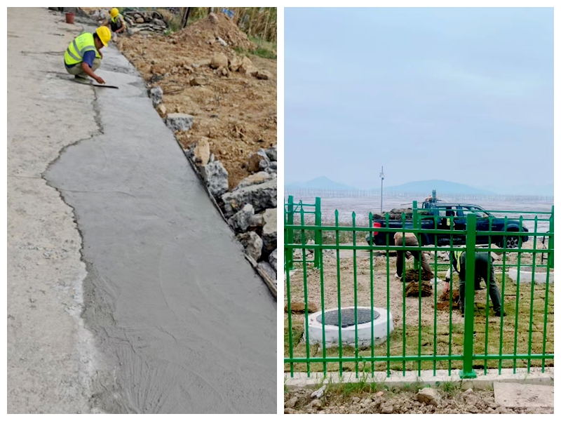 开挖沟渠已回填、村道也已修复,污水终端设备建设完成。福安城投公司供图