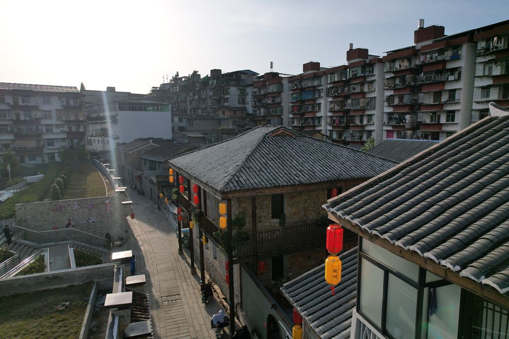 改造后中山街航拍街景。邱雯祯摄