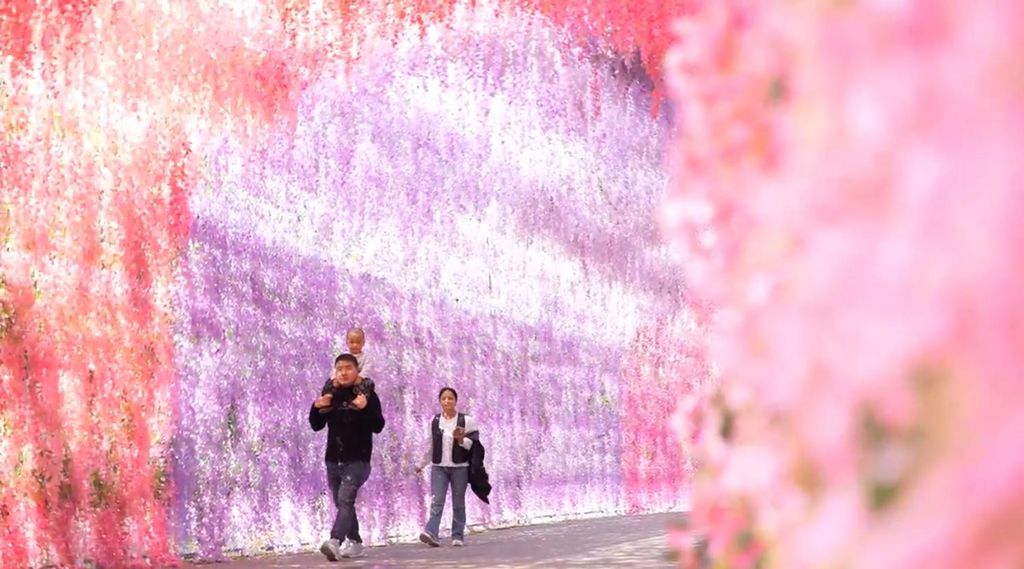 市民在公园中漫步