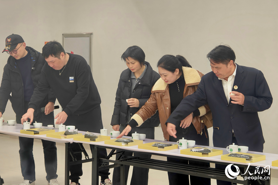 赛事设置了茶农品鉴环节,让茶农在比赛过程中学习交流。人民网 杨灏昱摄