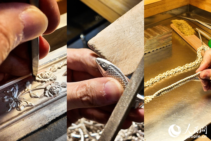“精雕细琢”的银腰带。人民网 杨灏昱摄