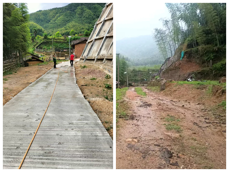 村道修好前后对比。何先生供图