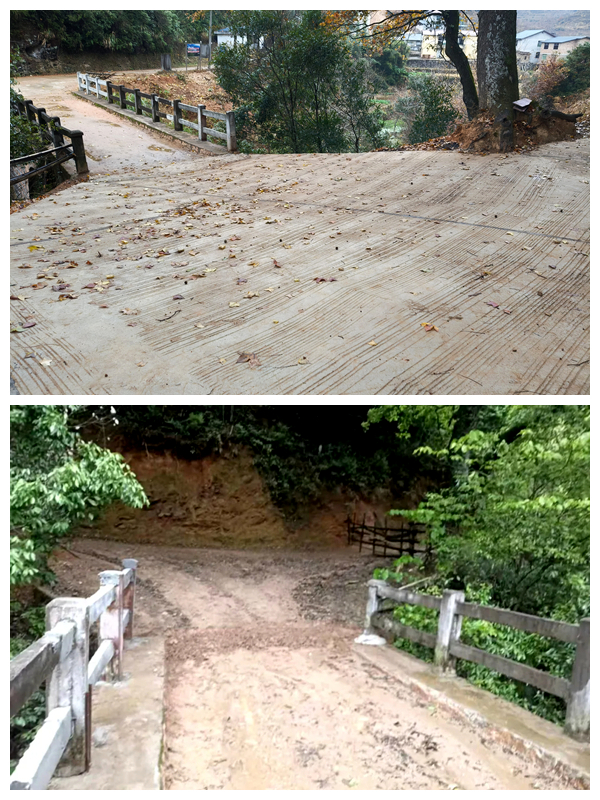 村道修好前后对比。何先生供图