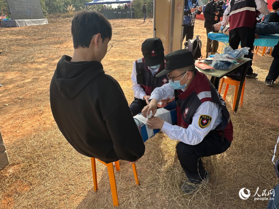 傷員救治環節。人民網記者 張萌攝