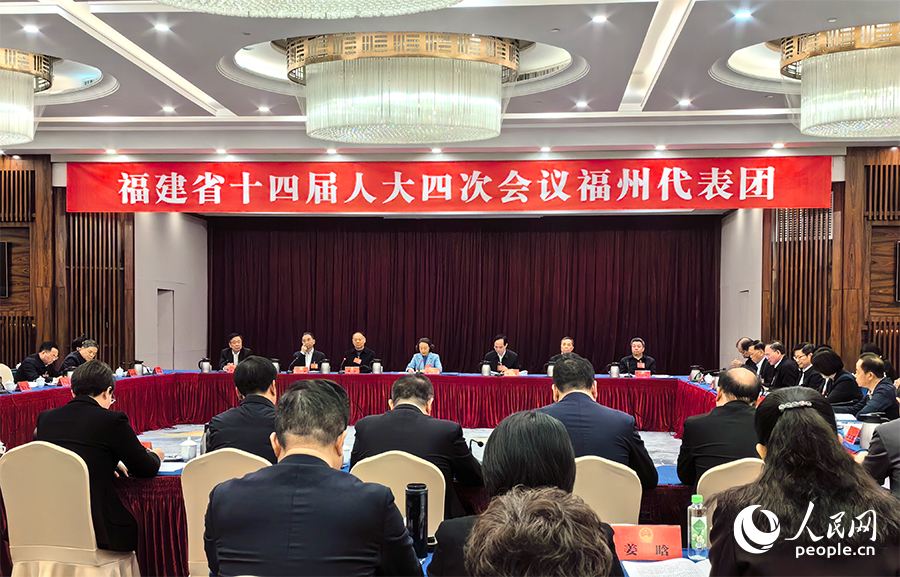 福州代表团分组审议现场。人民网记者 林晓丽摄