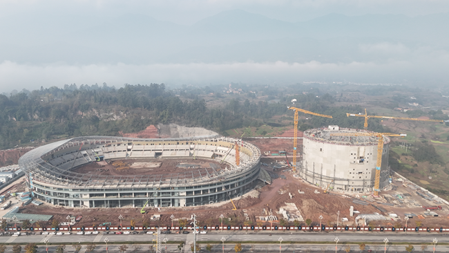 邻水县奥体中心建设项目现场图。中建海峡供图