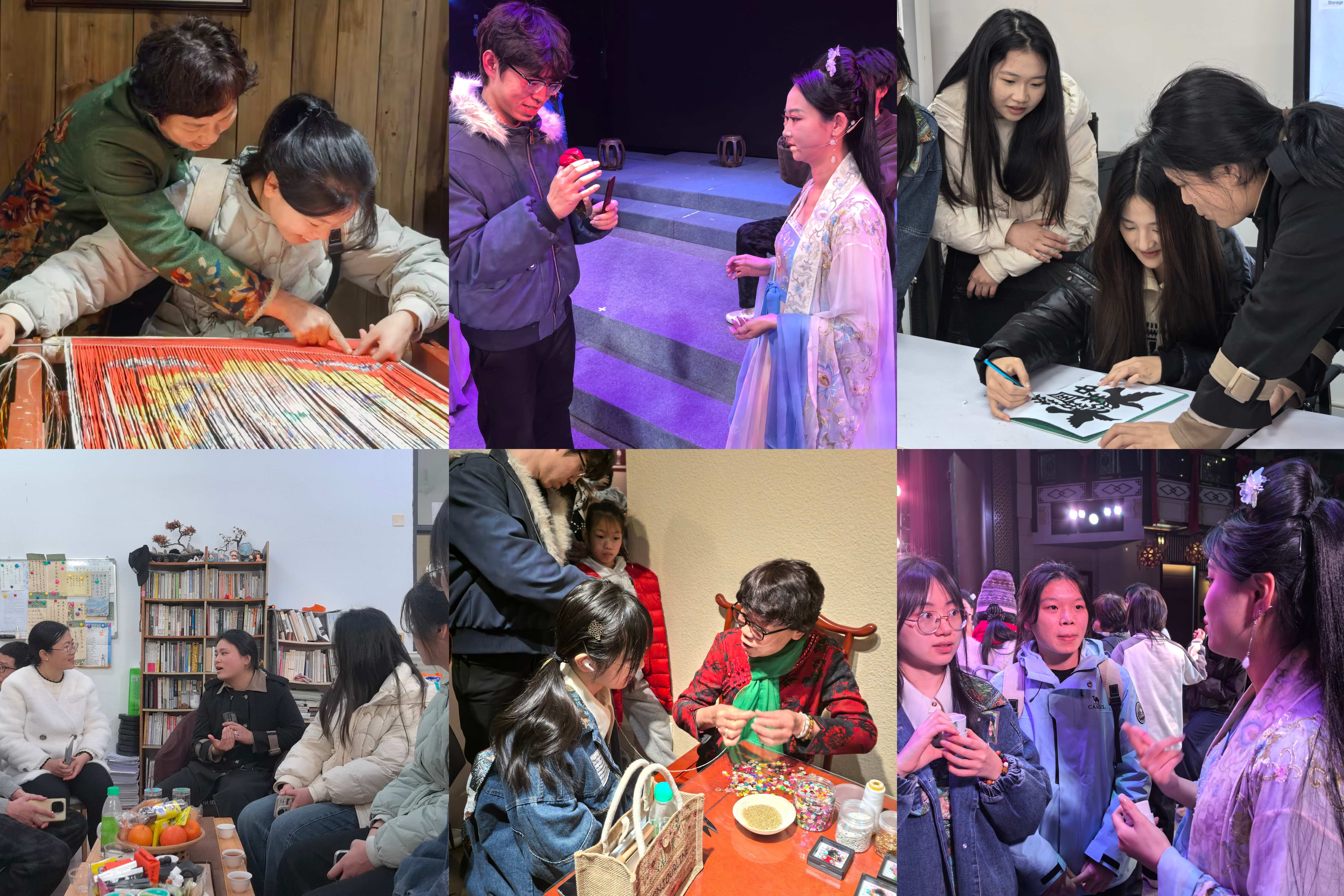 “刺桐寻遗·文脉赓续”实践队队员们体验非遗项目