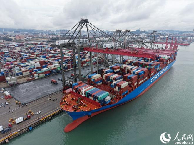 厦门自贸片区海沧园区远海码头 。人民网记者 陈博摄