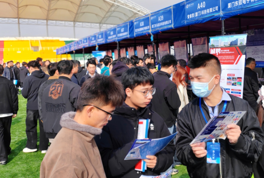 學生們了解廈門企業相關情況。廈門市就業中心供圖