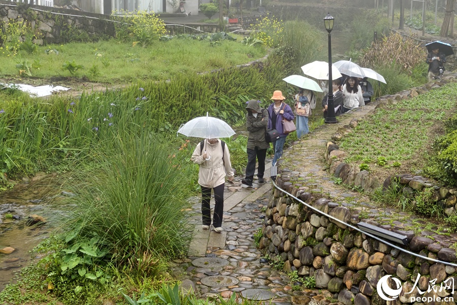整治改造后的九龙溪，构筑起富有乡愁的亲水步道。人民网记者 陈博摄