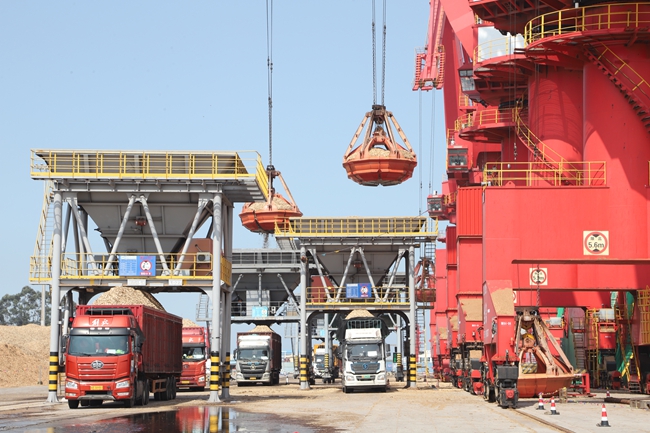 漳州码头开展装卸作业