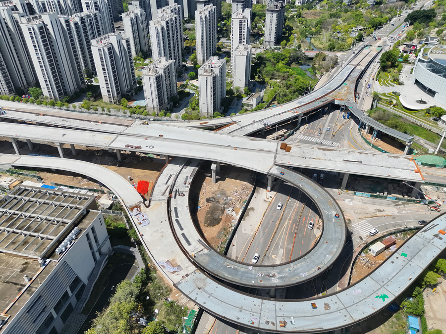 鹤林立交完成主体结构施工