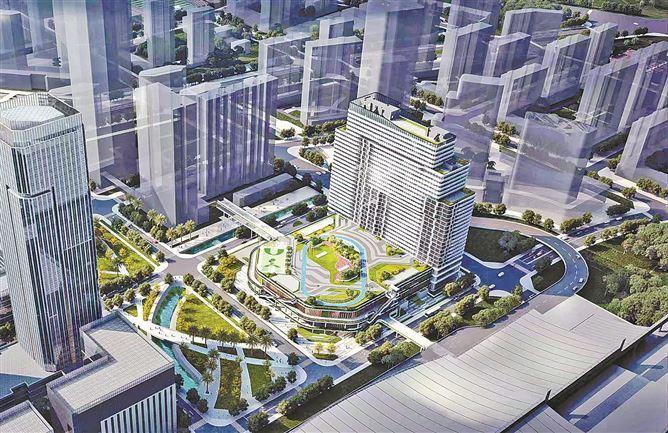 厦门北站公交综合体（EPC）效果图。中建四局供图