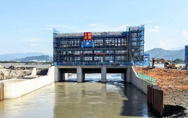螺城泵站封顶。福州市水利局供图